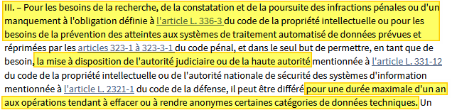 Art 34-1 paragraphe 3 Extrait art 34-1 du CPCE